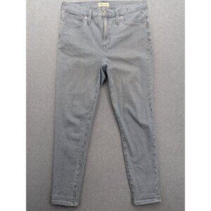 Madewell 9-Inch Mid Rise Skinny Jeans Womens 31 Railroad Stripe Stretch Denim